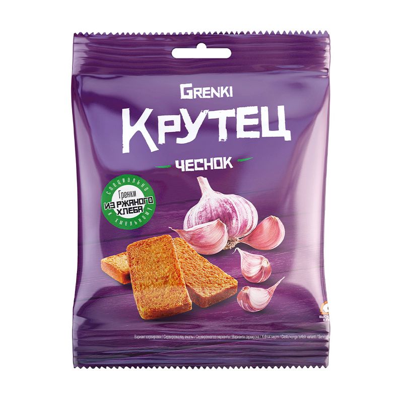 Сухарики, Крутец, чеснок, 80 г