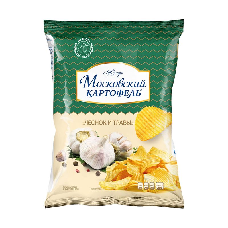 Рифлёные чипсы, Московский картофель, 85 г, в ассортименте