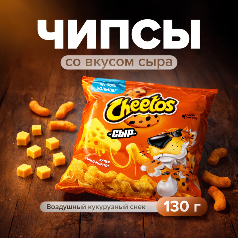Кукурузные палочки "Сыр", Cheetos, 130 г
