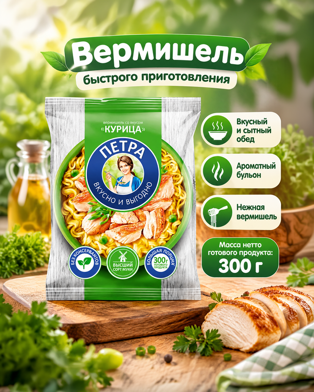 Вермишель, Петра, 50 г, в ассортименте
