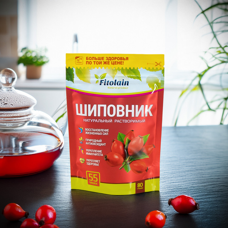 Šķīstošais dzēriens Fitolain Mežrozīšu, 80 g
