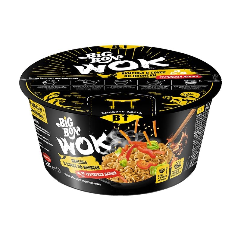 Лапша быстрого приготовления, Big Bon Wok, 85 г, с соусом, в ассортименте