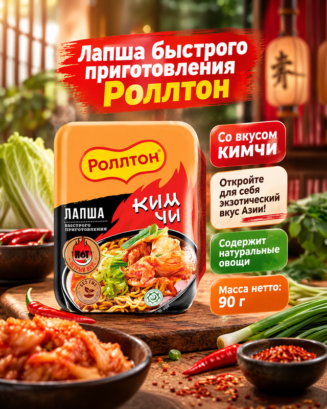 Лапша быстрого приготовления Роллтон 90 г