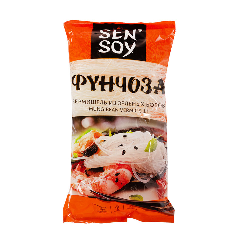 Вермишель из зелёных бобов "Фунчоза", SenSoy, 200 г, в ассортименте