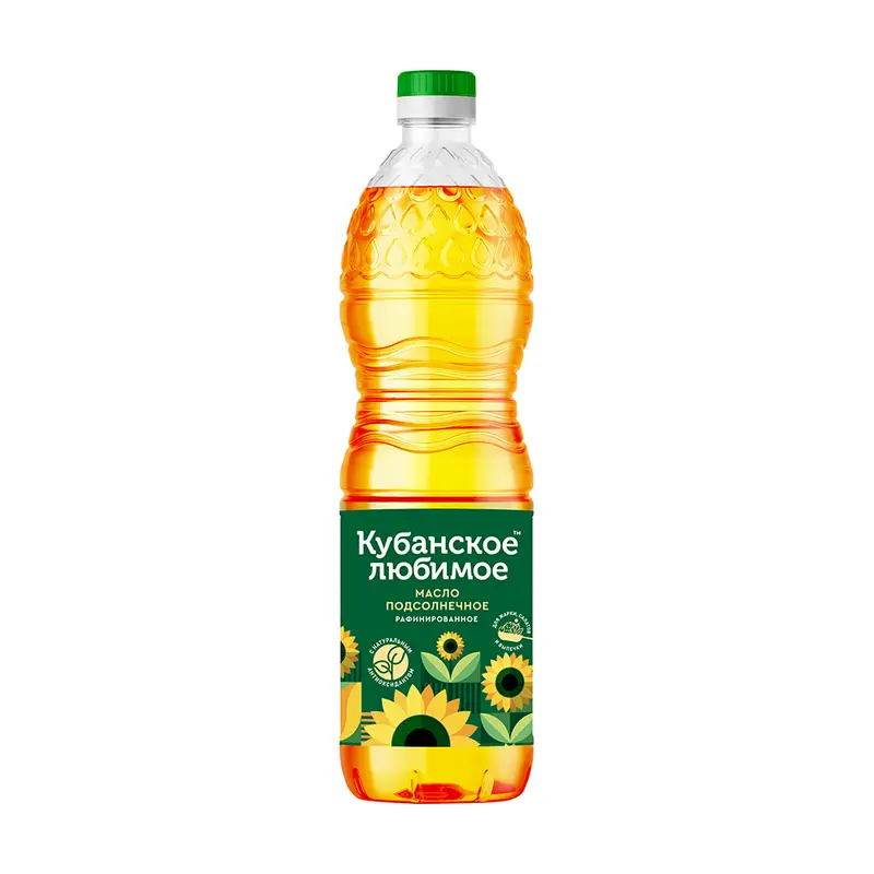 Масло подсолнечное рафинированное, Кубанское Любимое, 1 л