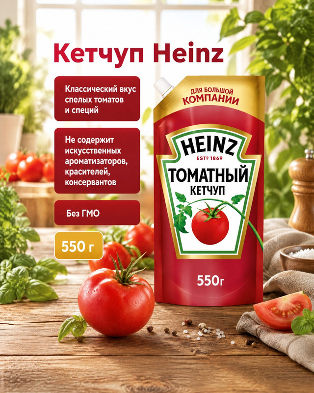 Кетчуп, Heinz, 550 г