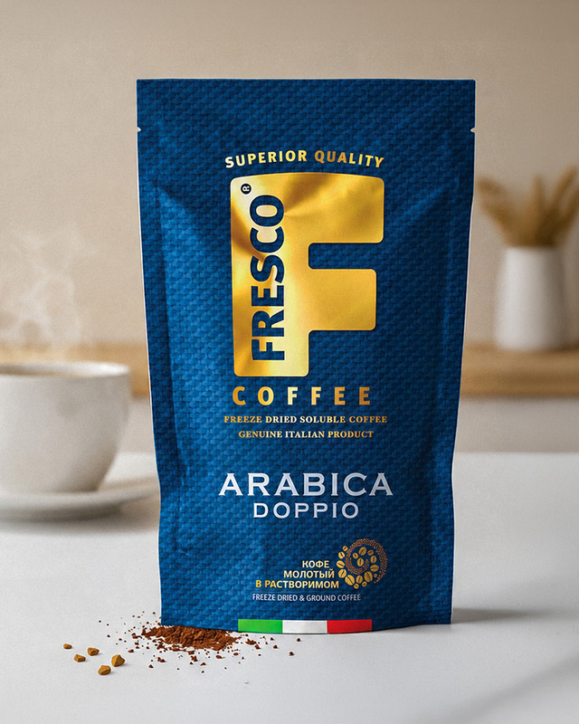 Кофе сублимированный "Arabica Doppio", Fresco, с добавлением натурального кофе, 75 г