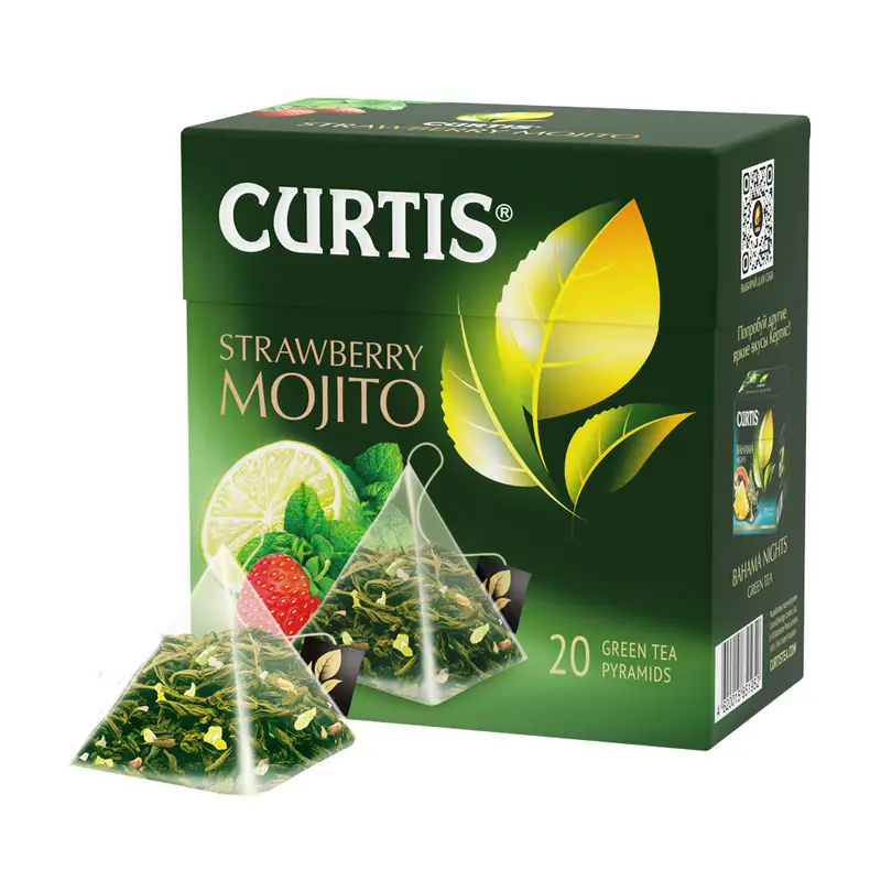 Чай зелёный "Strawberry Mojito", CURTIS, 20 пирамидок, 34 г