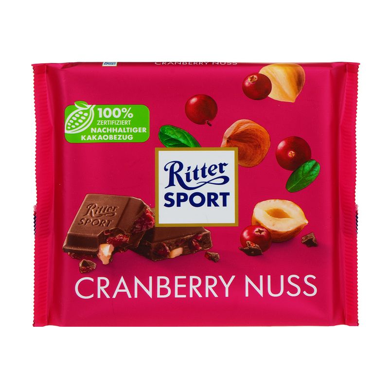 Молочный шоколад, Ritter Sport, клюква и орех, 250 г