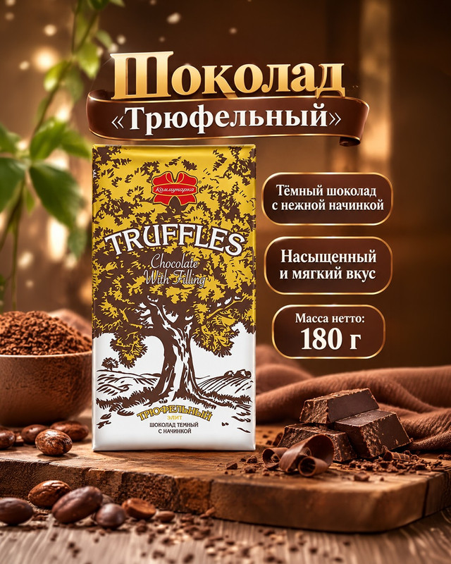 Шоколад "Трюфельный", 180 г, в ассортименте