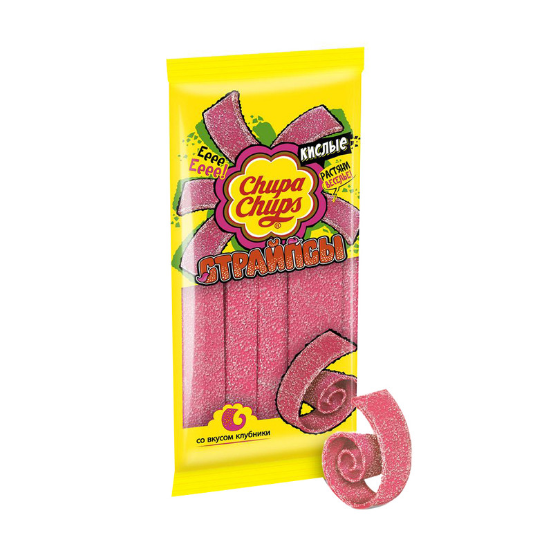 Мармелад "Страйпсы", Chupa Chups, клубника, 120 г