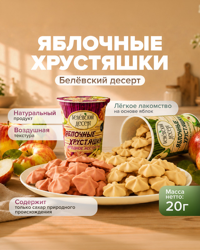Хрустяшки яблочные, Белёвский десерт, 20 г - купить в интернет
