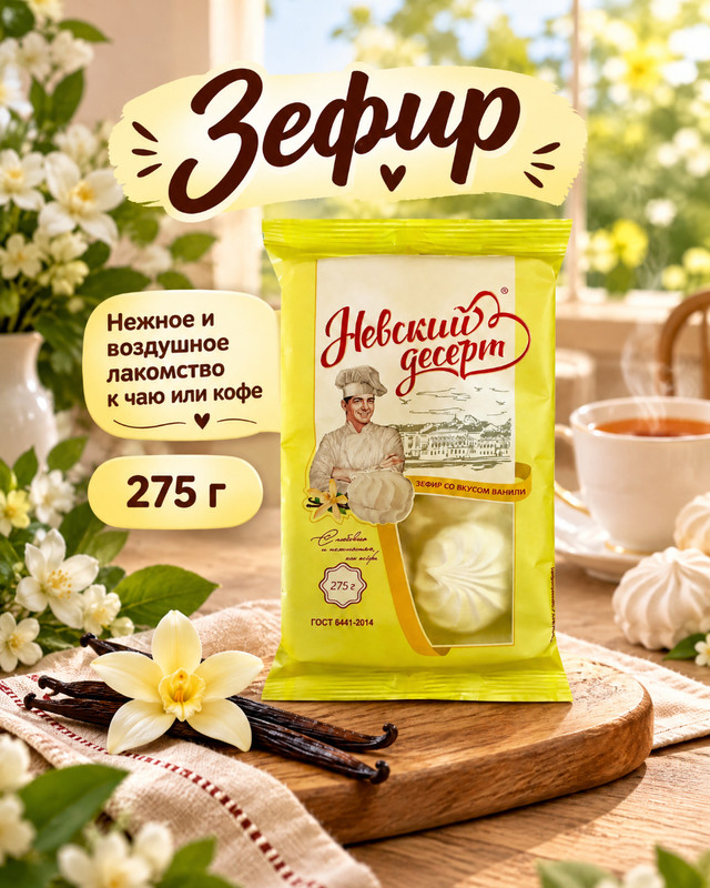 Зефир, Невский десерт, 275 г, в ассортименте