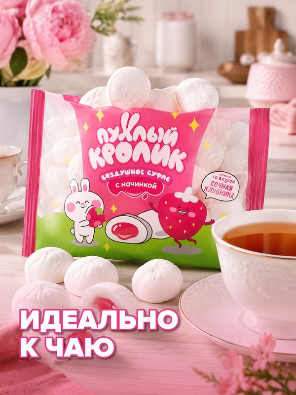 Воздушное суфле с начинкой, Пухлый кролик, 85 г, в ассортименте