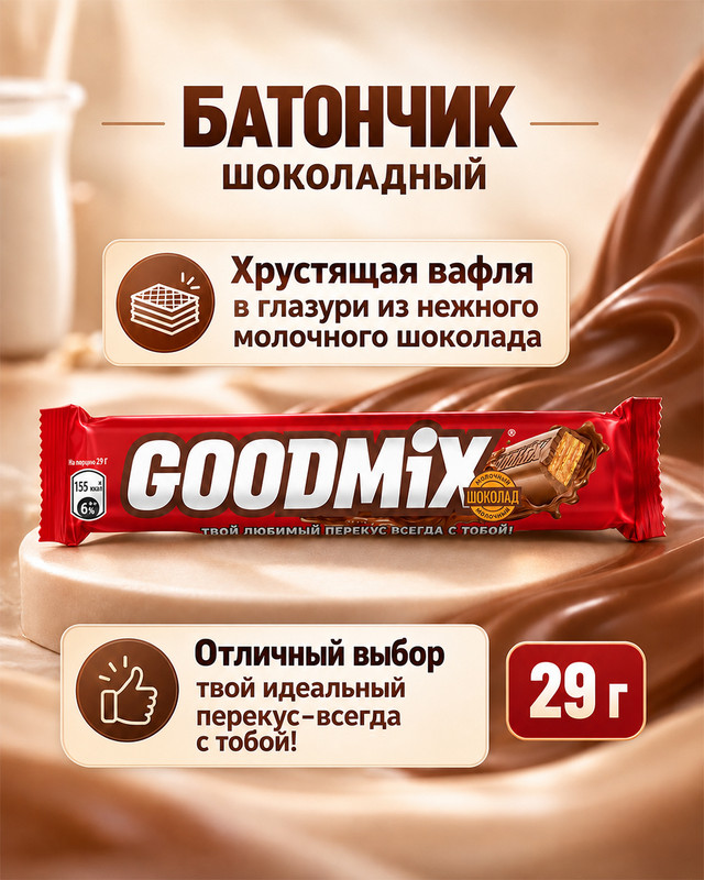 Батончик шоколадный, GOODMIX, 29 г