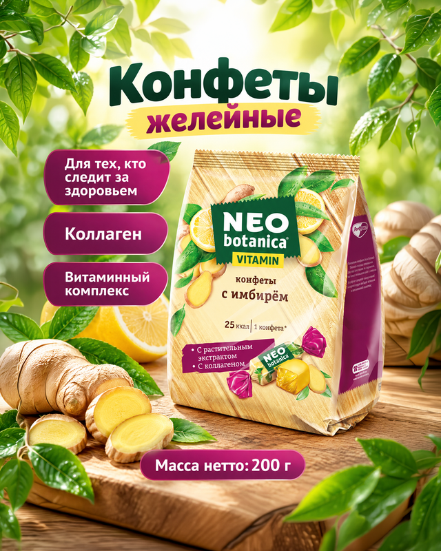 Конфеты желейные, Neo Botanica Vitamin, 200 г, в ассортименте