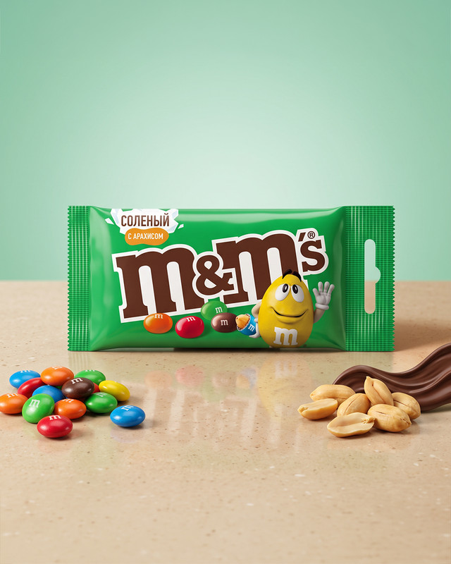 Драже, M&M's, с арахисом, 45 г, в ассортименте