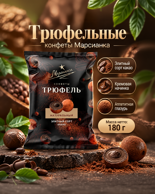 Конфеты "Марсианка", трюфель, 180 г