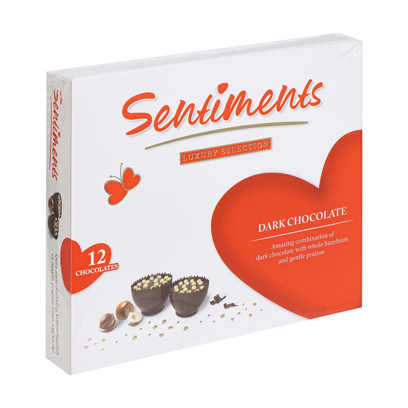Набор конфет из тёмного шоколада "Sentiments", с цельным фундуком, 130 г
