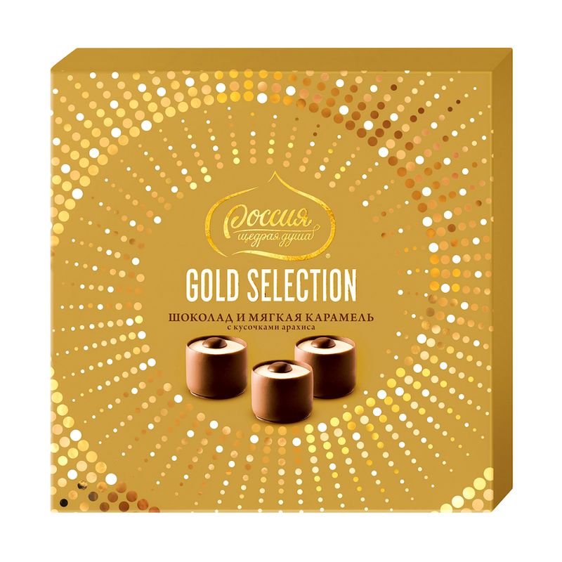 Конфеты шоколадные "Gold selection", Россия - щедрая душа!, 184 г