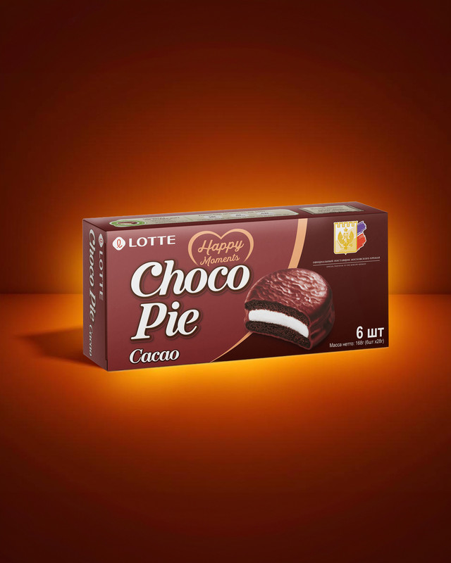 Печенье прослоенное глазированное, Choco Pie, какао, 168 г