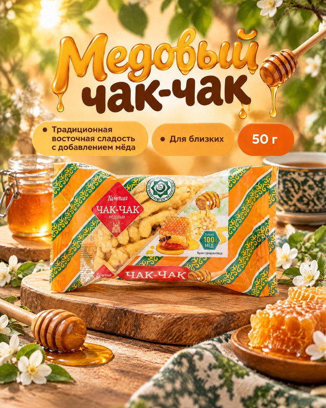 Austrumu saldums ar pievienotu medu ČAK-ČAK Timosha, 50 g