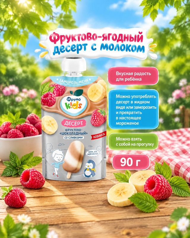 Фруктовый десерт, ФрутоKids, в ассортименте, 90 г