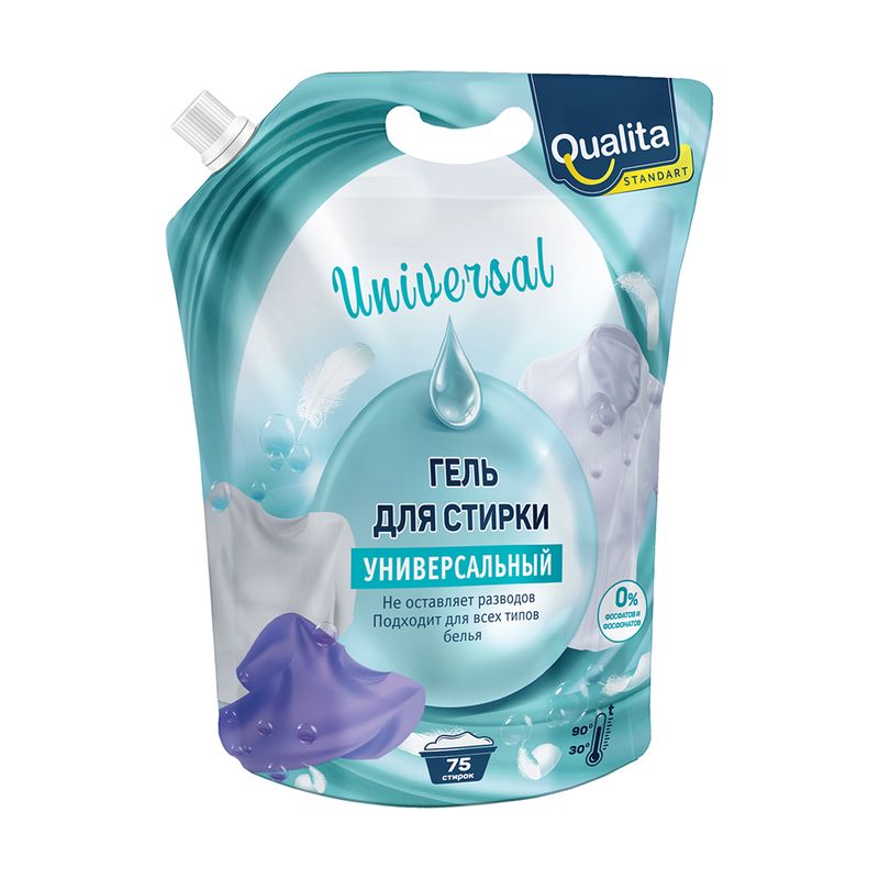 Гель для стирки, QUALITA STANDART, 3 л, в ассортименте