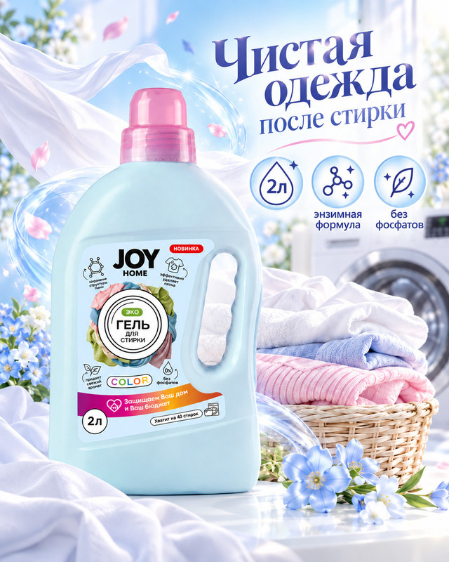Гель для стирки, JOY Home, 2 л