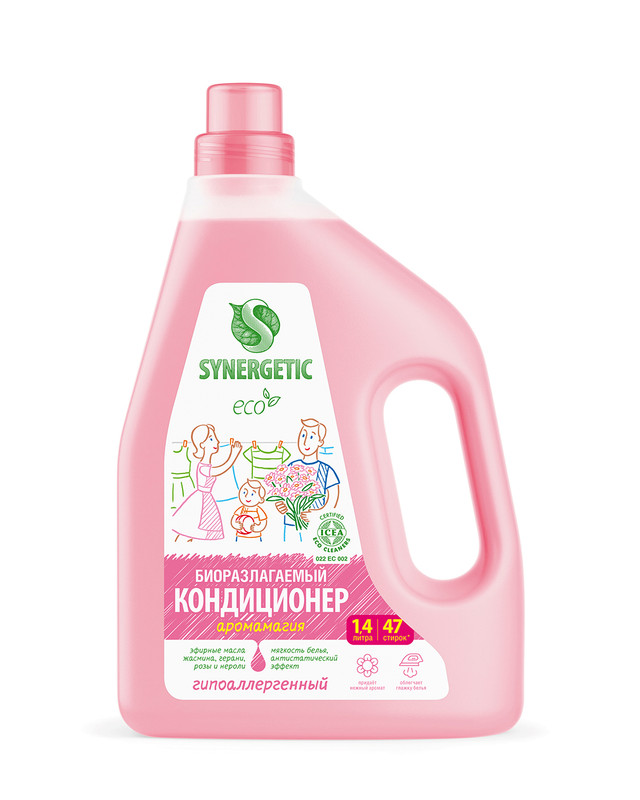 Кондиционер для белья, SYNERGETIC, 1,4 л, в ассортименте