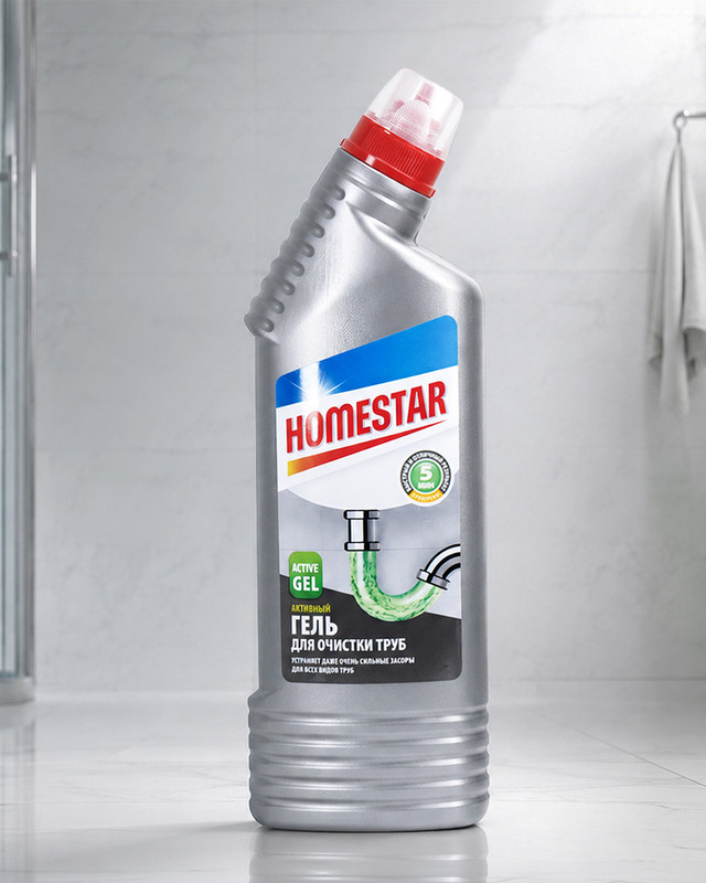 Гель для очистки труб, HOMESTAR, 750 мл