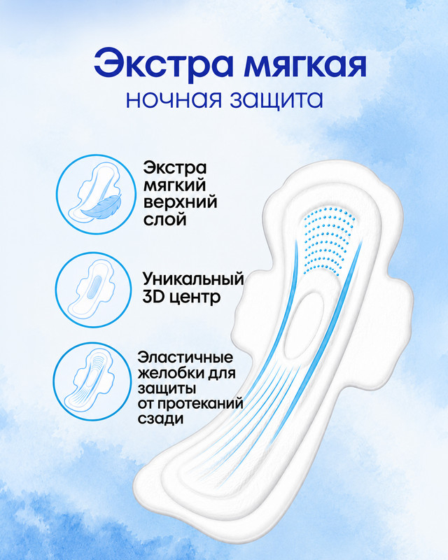 Прокладки, Kotex, Ultra Soft Night, 14 шт.