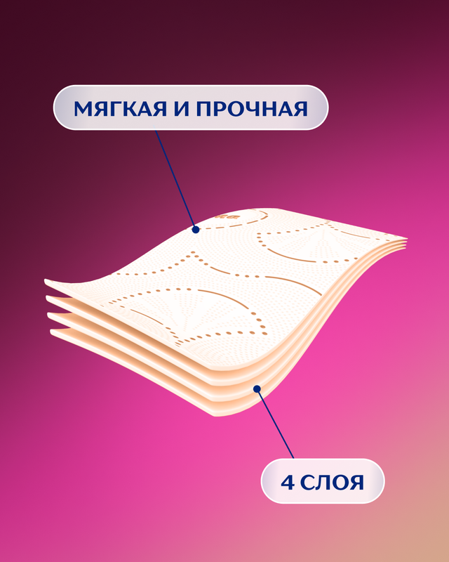 Туалетная бумага "Exclusive", Zewa, 4 слоя, 8 рулонов