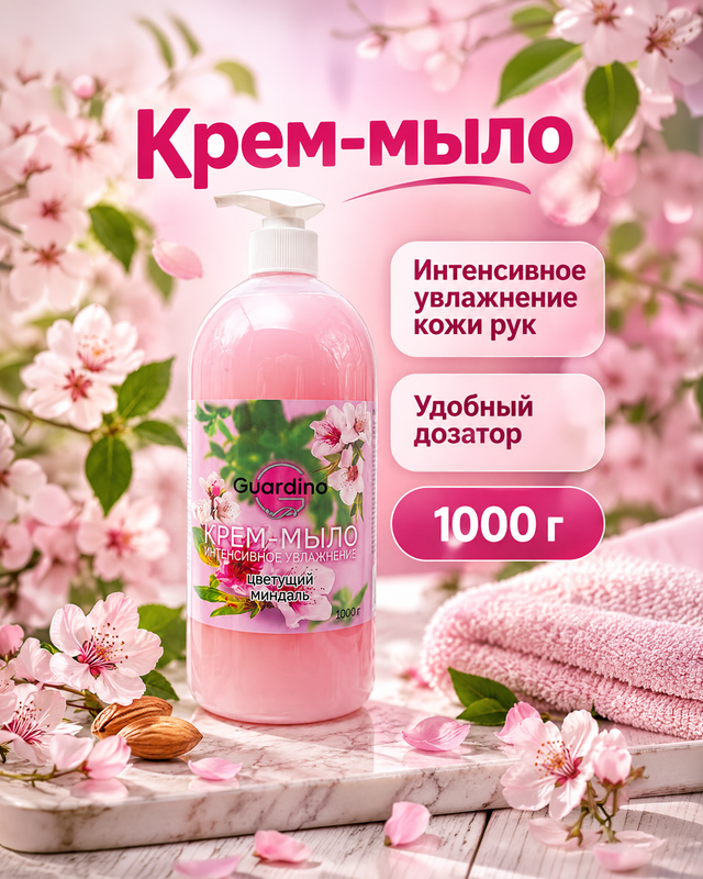 Крем-мыло, Guardino, 1000 г, в ассортименте