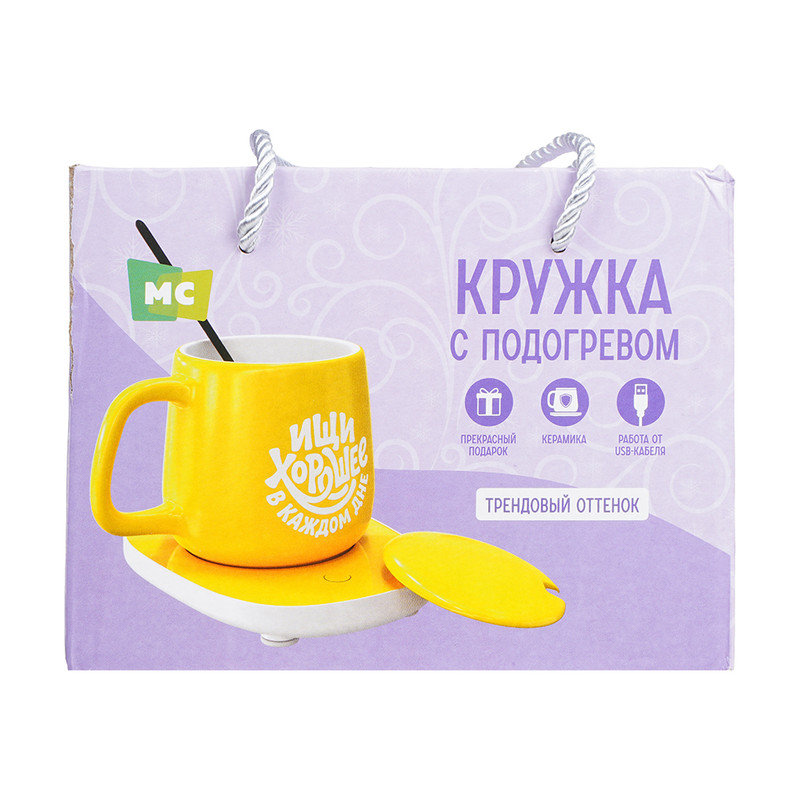Кружка с подогревом, More Choice, с кабелем USB, в ассортименте