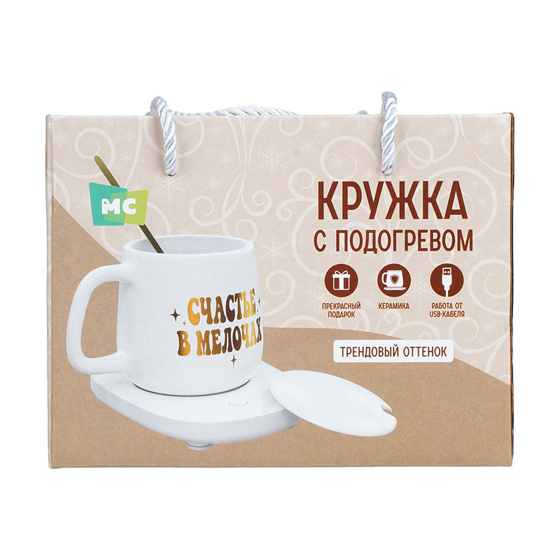 Кружка с подогревом, More Choice, с кабелем USB, в ассортименте