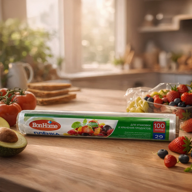 Плёнка пищевая "Биоразлагаемая", BonHome, 29 см х 100 м
