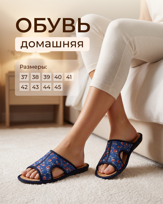 Обувь домашняя, в ассортименте