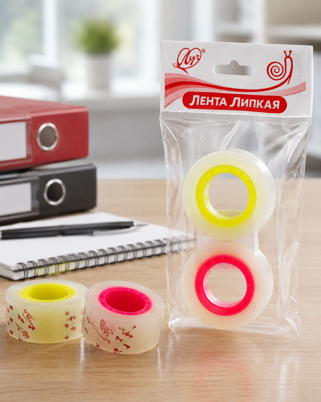 Лента липкая, Луч, 2 шт., в ассортименте