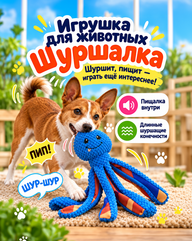 Игрушка для животных "Шуршалка", Pet Club, 40 см, в ассортименте