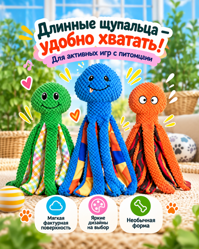 Игрушка для животных "Шуршалка", Pet Club, 40 см, в ассортименте