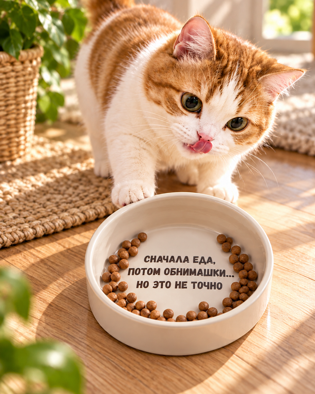 Плоская керамическая миска для кошек, Pet Club, 15х2,7 см, в ассортименте