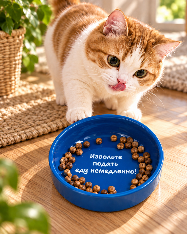 Плоская керамическая миска для кошек, Pet Club, 15х2,7 см, в ассортименте