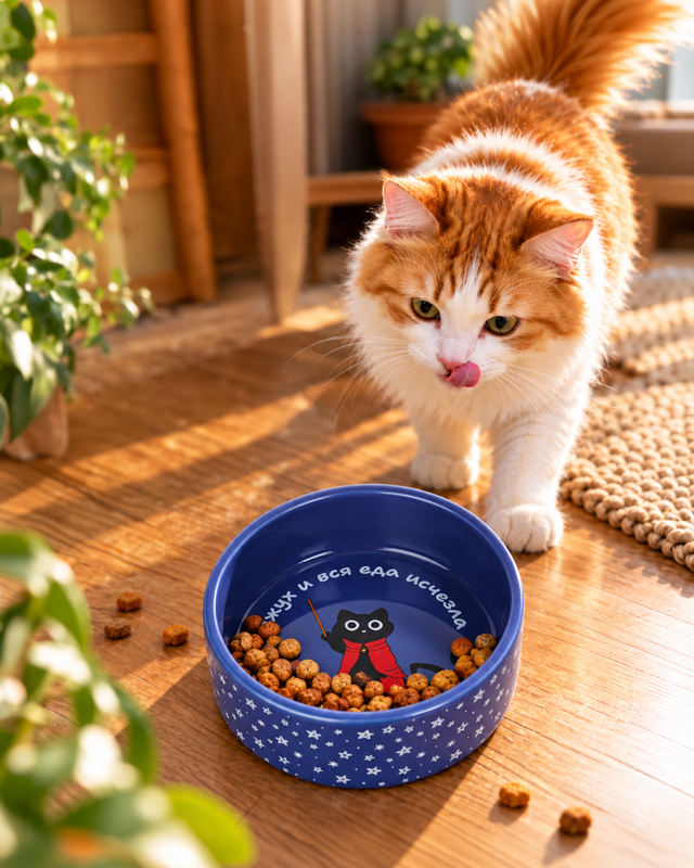 Глубокая керамическая миска для животных, Pet Club, 12,5х4,7 см, в ассортименте
