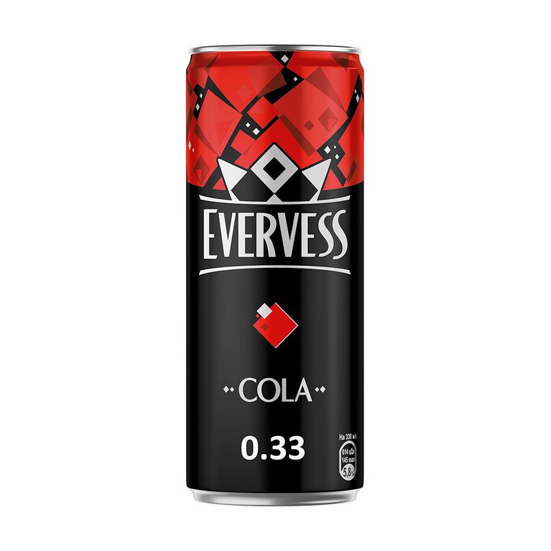 Сильногазированный напиток "COLA", EVERVESS, 0,33 л