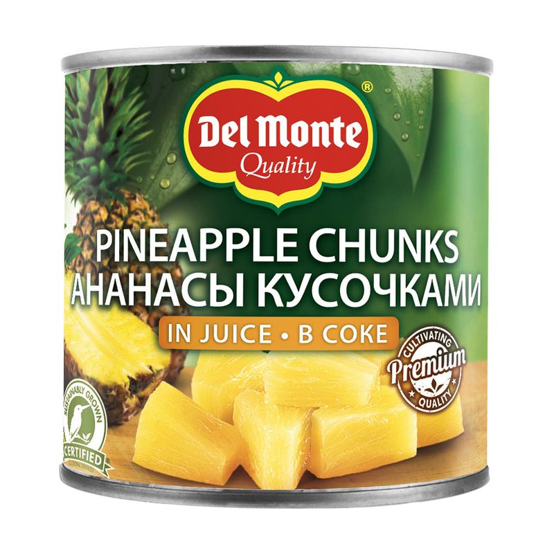 Ананасы кусочками в соке, Del Monte, 435 г