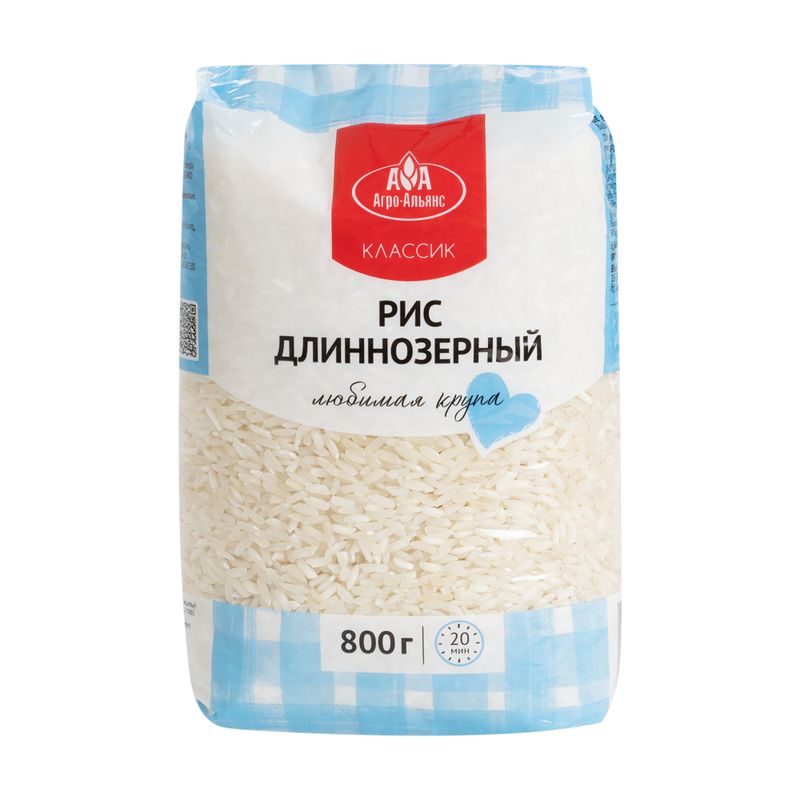 Рис длиннозерный, Агро-Альянс, 800 г