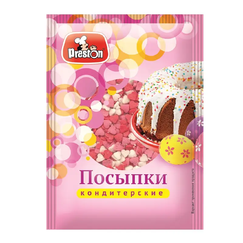 Посыпки кондитерские декоративные, Preston, 50 г, в ассортименте