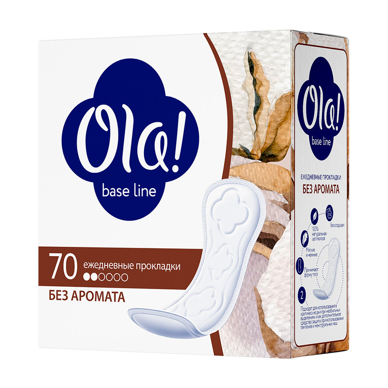 Ежедневные гигиенические прокладки, Ola, 60 + 10 шт.
