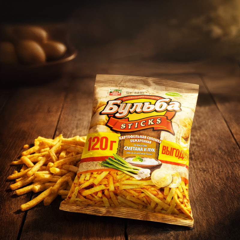 Kartupeļu salmiņi Bulba Sticks, 120 g, dažādi veidi